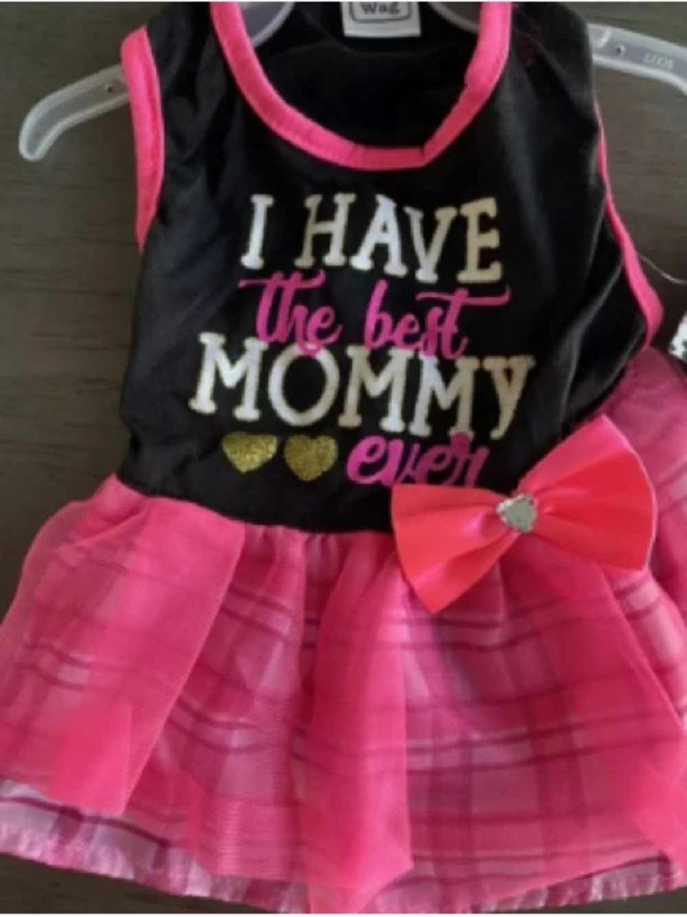 Black & Hot Pink "I Have the Best Mommy Ever" Girl's Dress